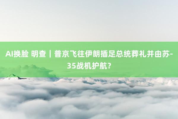 AI换脸 明查｜普京飞往伊朗插足总统葬礼并由苏-35战机护航？