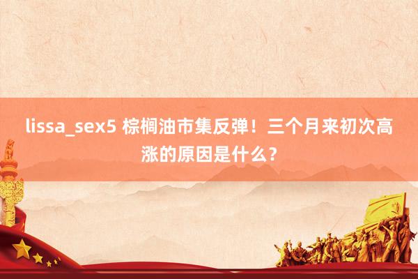 lissa_sex5 棕榈油市集反弹！三个月来初次高涨的原因是什么？