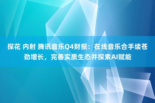 探花 内射 腾讯音乐Q4财报：在线音乐合手续苍劲增长，完善实质生态并探索AI赋能