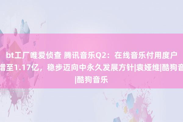 bt工厂唯爱侦查 腾讯音乐Q2：在线音乐付用度户数增至1.17亿，稳步迈向中永久发展方针|袁娅维|酷狗音乐