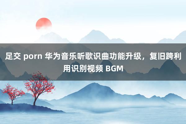 足交 porn 华为音乐听歌识曲功能升级，复旧跨利用识别视频 BGM